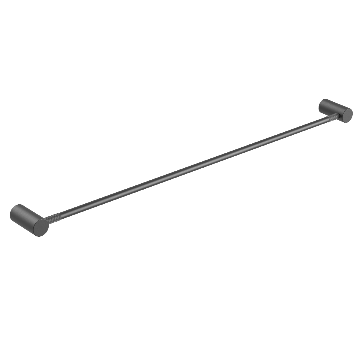 CADDENCE Brushed Gun Metal Grey Single Towel Rail - 800mm