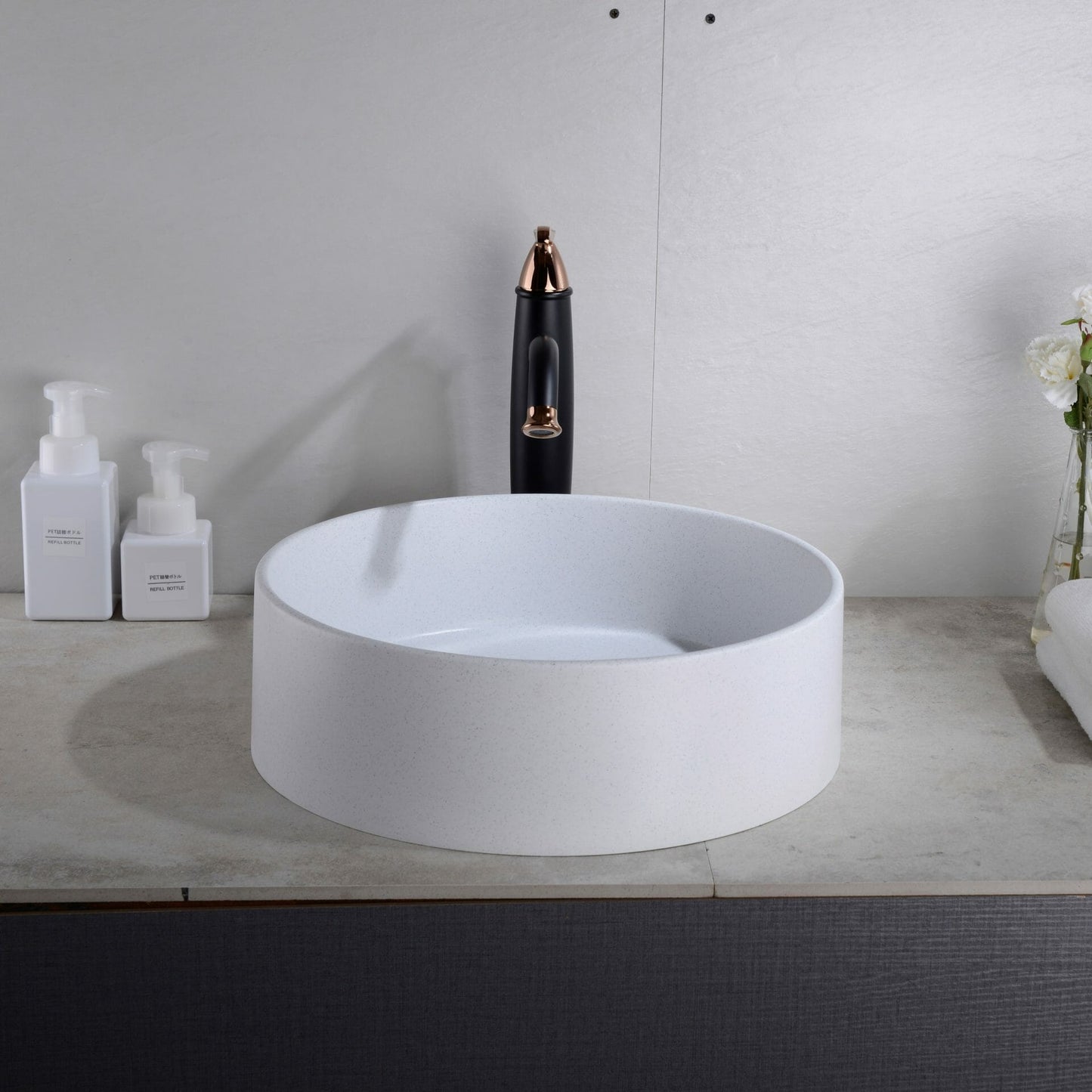 410mmx410mm  Above Counter Basin Quartz - Matte White