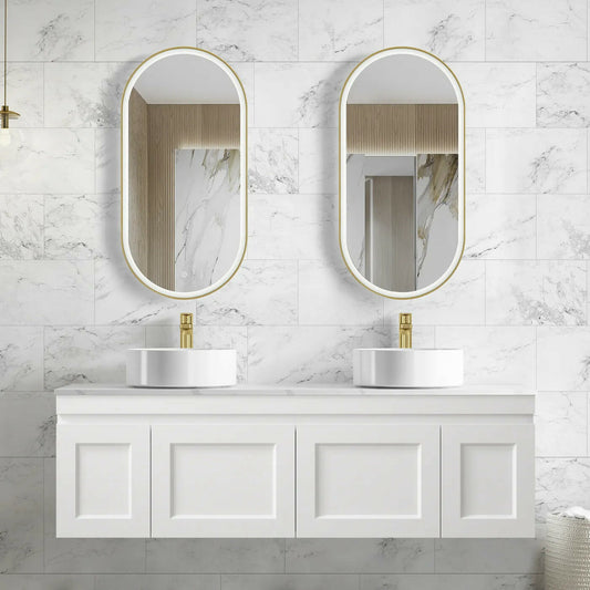 Hampton Mark II 1500mm Satin White Wall Hung Cabinet Only