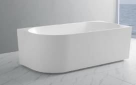1500mm Elivia Right Corner Back to Wall Bathtub - No Overflow - Gloss White