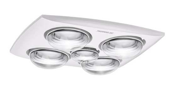 Contour 4 4 Heat 3 in 1 Bathroom Heater Exhaust Fan & 8w LED Light - White