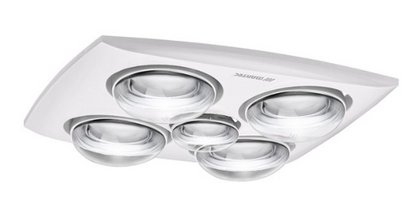 Contour 4 4 Heat 3 in 1 Bathroom Heater Exhaust Fan & 8w LED Light - White