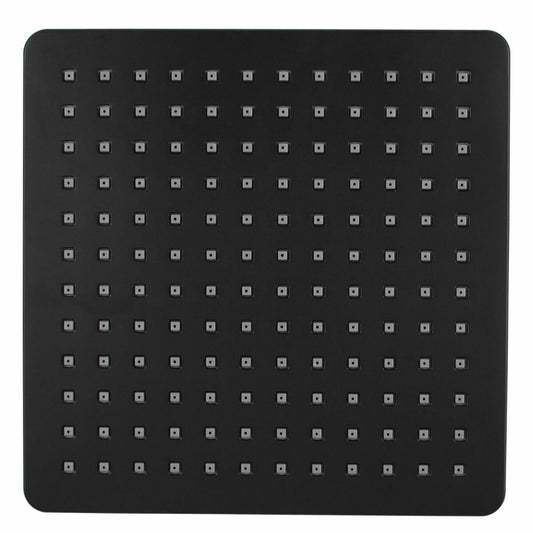 Square Black ABS Rainfall Shower Head 200mm