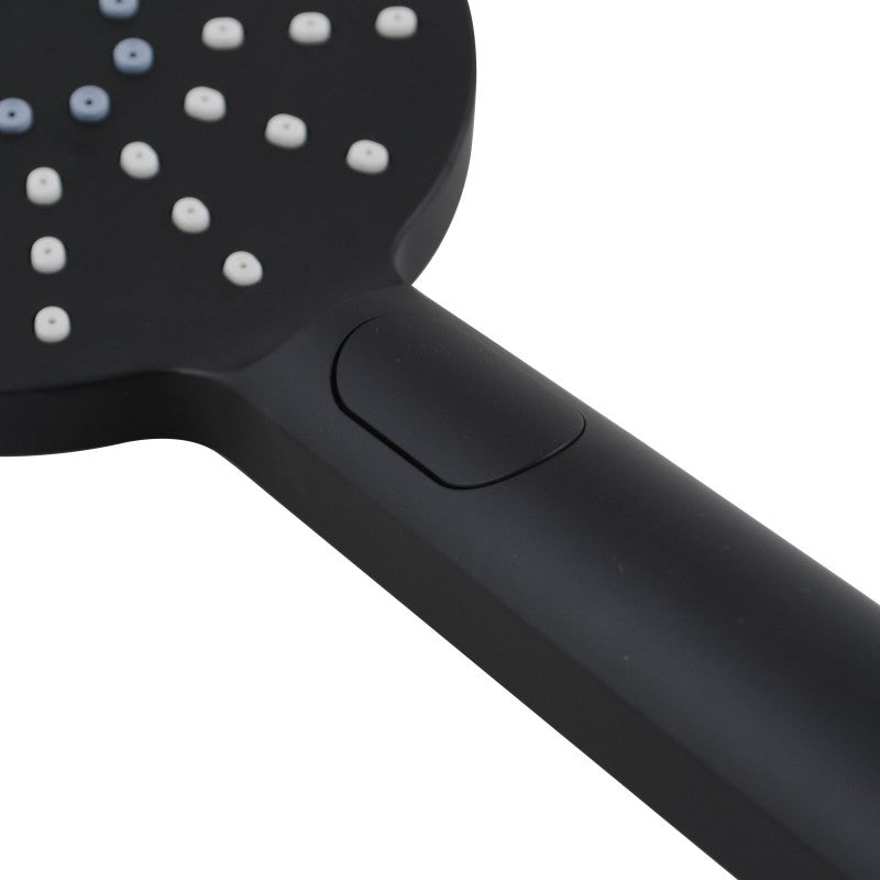 Round 3 Functions Black ABS Handheld Shower