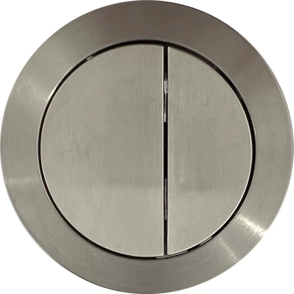 Round Press Button Brush Nickel Standard Toilet Cistern