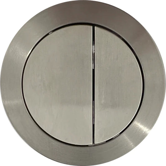 Round Press Button Brush Nickel Standard Toilet Cistern