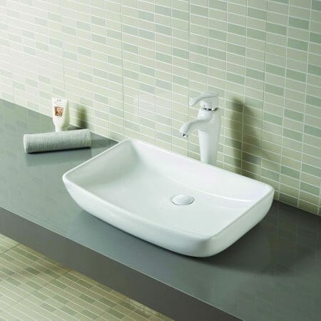 Gloss White Rectangle Ceramic Basin  -    610x390x130mm