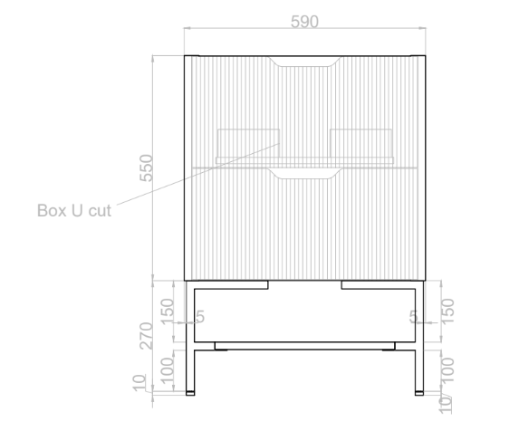 600mm * Matt White   *Fluted style                        * 2 tiers                 2 Drawers                           *Freestanding