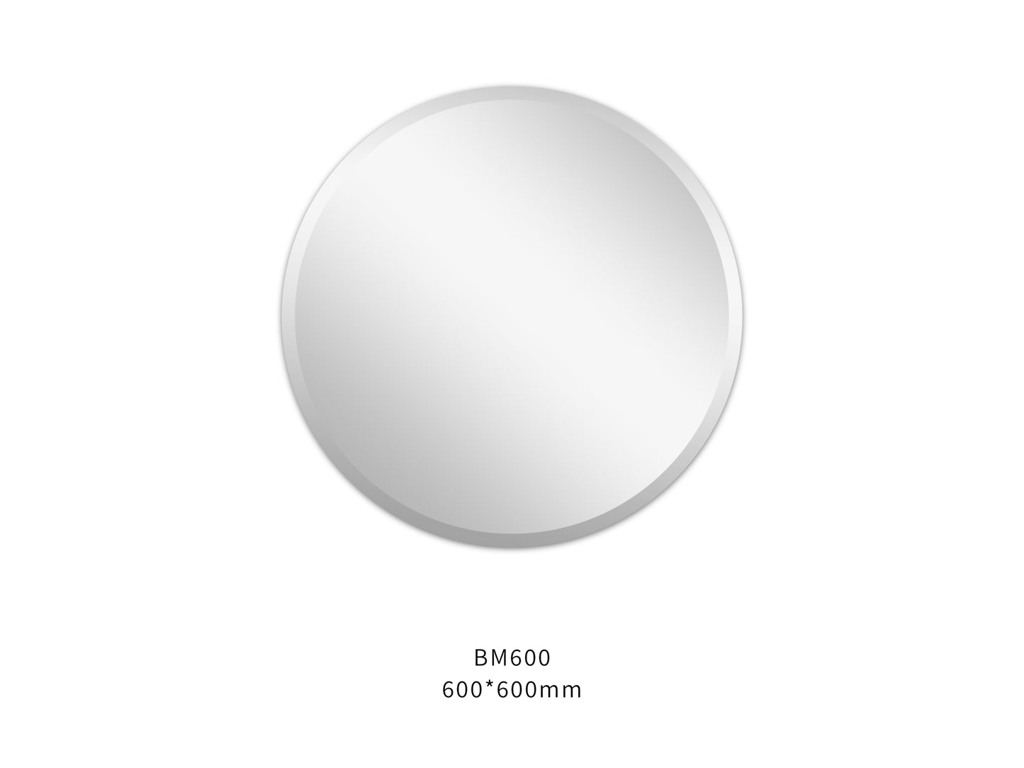 600mm - Plain Bevel Edge Round Framless Mirror