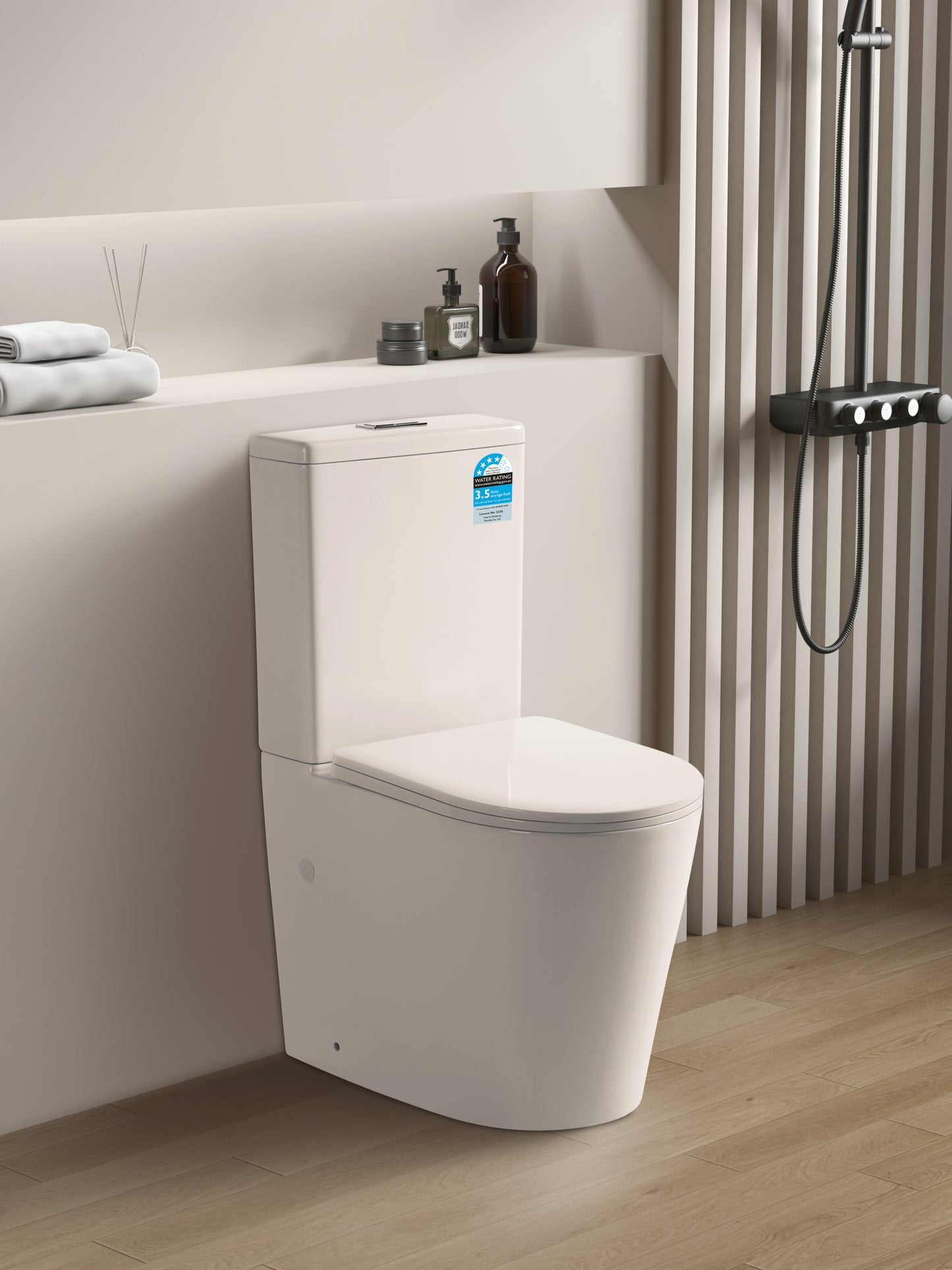 Avis Rimless Back-to-Wall Toilet Suite - Gloss White