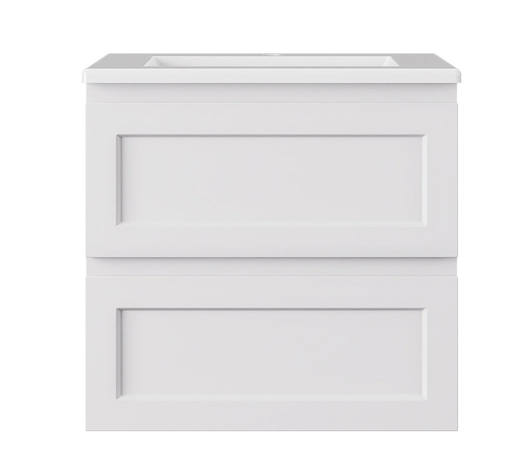 600mm Fremantal Wall Hung Vanity PVC Cabinet Only - Matte White