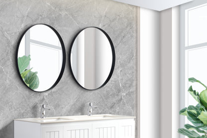 600mm Luna Aluminum Framed Mirror - Matte Black