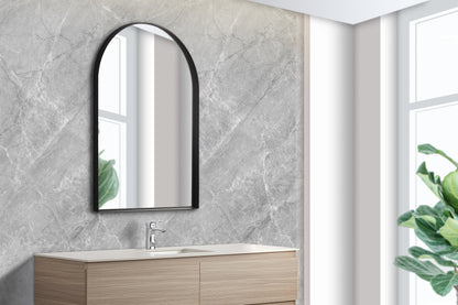 600mm Aura Arch Aluminum Framed Mirror - Gun Metal