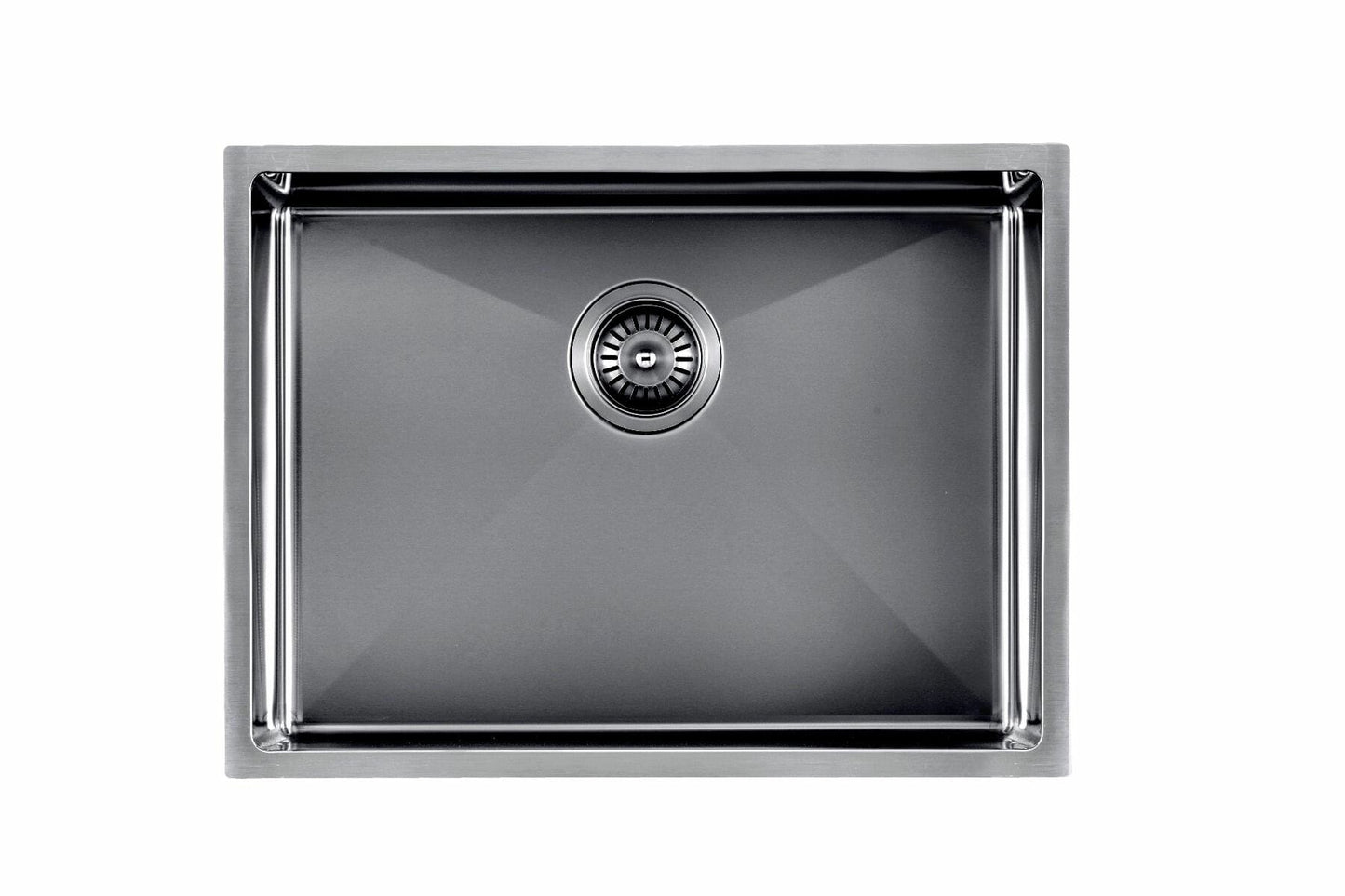 1.2mm Handmade Top/Undermount Single Bowl   Kitchen Sink 304 Stainless Steel - Gun Metal Grey - 600x450x230mm