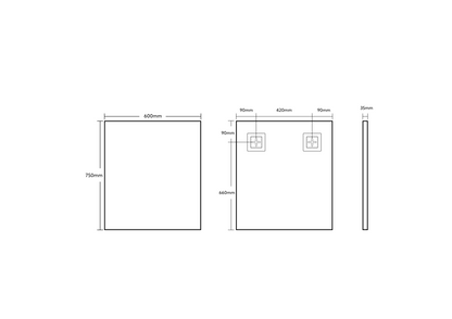600mm Qubist Framed Square Mirror
 - Matte Black