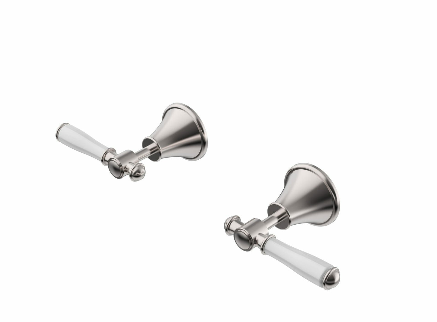 Clasico Wall Top Assemblies Ceramic Hahdle in Brushed Nickel