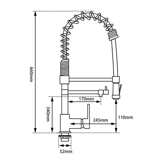 Chrome Double Spout Kitchen Mixer