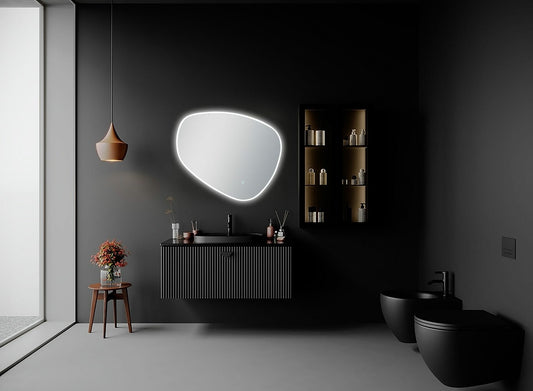 Acrylic Asymmetrical LED Frameless Mirror - 1000x844mm