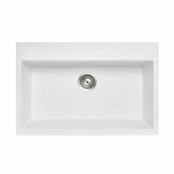Carysil White Single Bowl Granite Stone  Kitchen Sink Top/Under Mount - 780x510x220mm