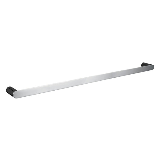 Bellino Black & Chrome Solid Brass Single Towel Rail 800mm
