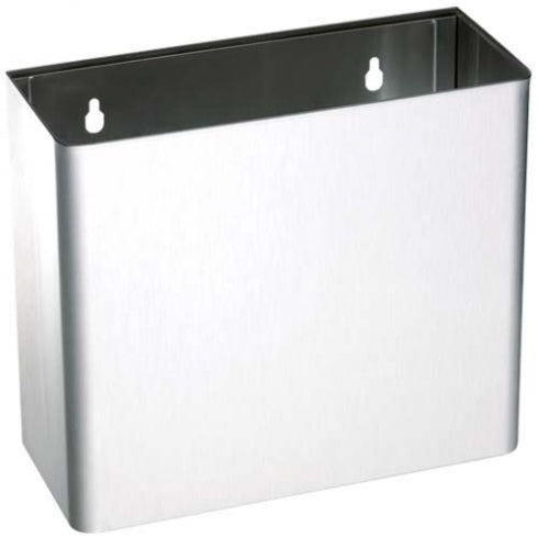 260mmW  Surface Mounted Waste Receptacle 5 Litres - 260mmW x 230mmH x 110mmD - Satin