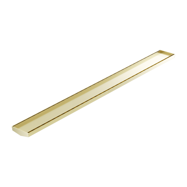 Tile Insert V Channel 1200mm Floor Grate 80mm/89mm Outlet Without Outlet And Hole Saw Brushed Gold