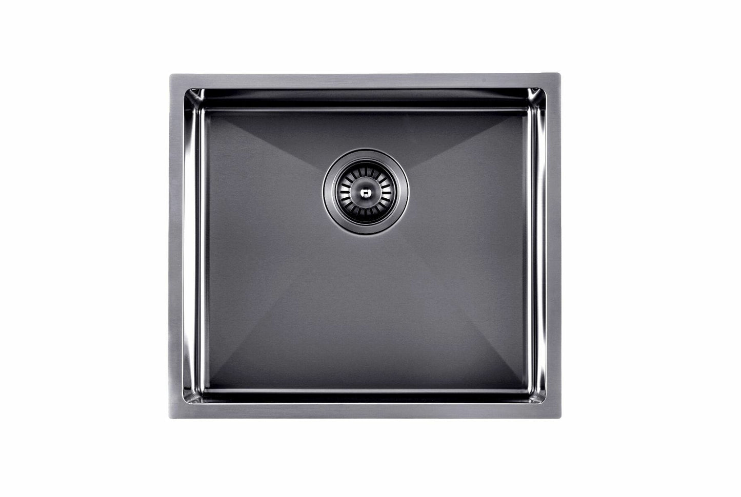 1.2mm Handmade Top/Undermount Single Bowl   Kitchen/Laundry Sink - Gun Metal Grey - 490x440x230mm