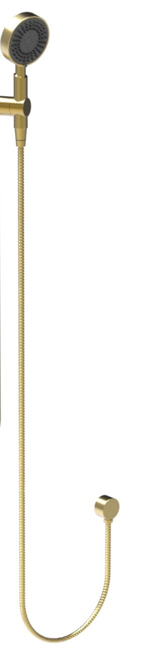 1500 mm Length  Surface Mounted  Handheld Shower Kit to suit 32mm Grab Rail with Slide Cradle - 1500 mm Length  - Brushed Brass