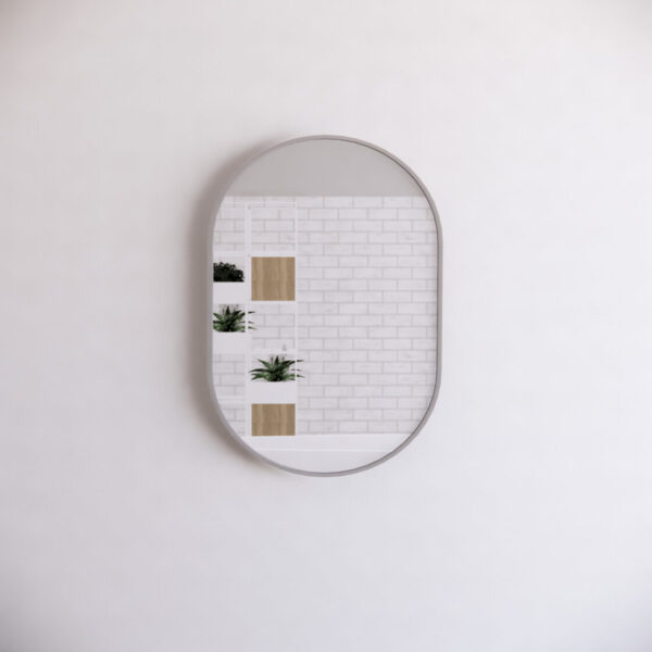 600mm Framed Non-LED - Brushed Nickel - 600 x 900 x 45