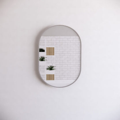600mm Framed Non-LED - Brushed Nickel - 600 x 900 x 45