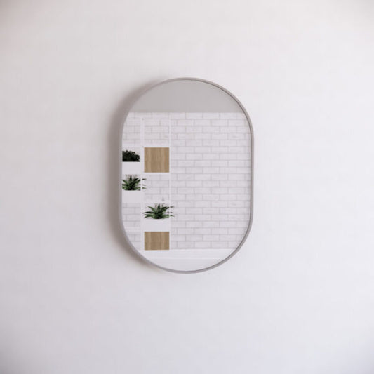 900mm Brushed Nickel Framed Plain Mirror - Brushed Nickel