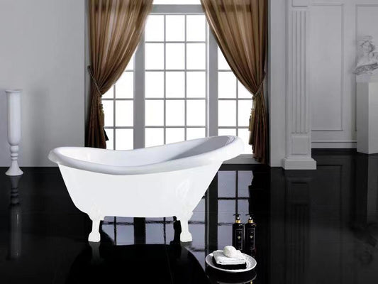 Espada Acrylic Claw Foot Bathtub - Gloss   White - No Overflow - 1700mm