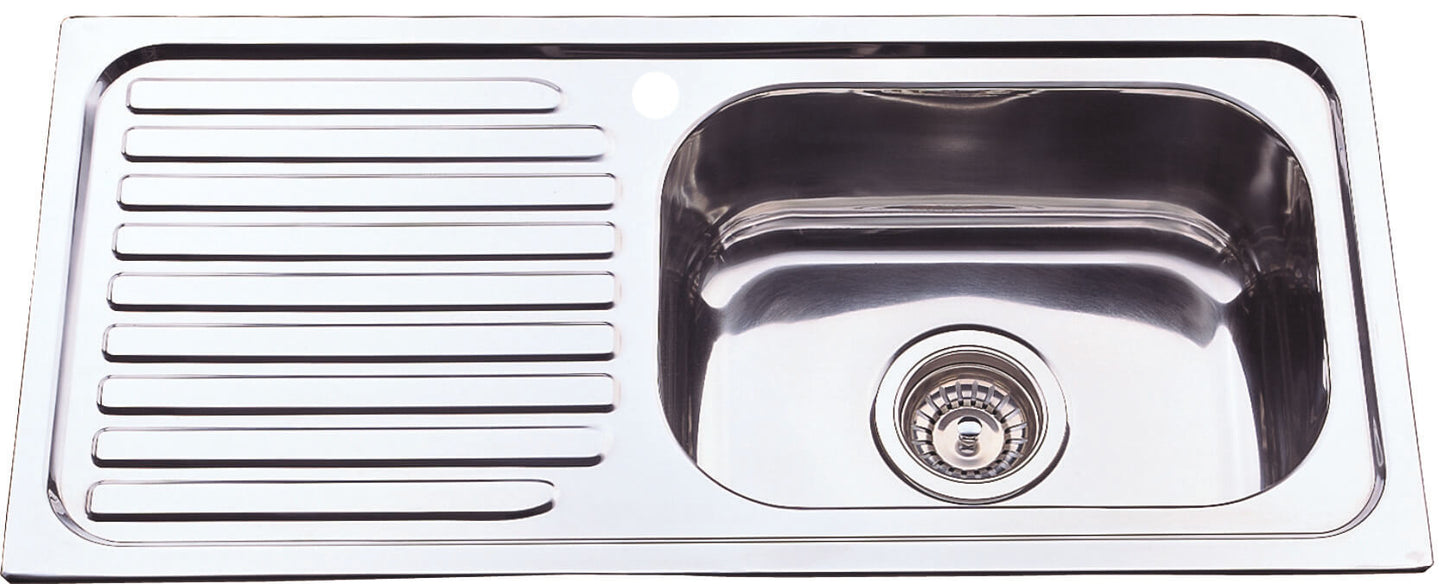 Single Bowl & Single Drainer   765x365mm - Stainless Steel