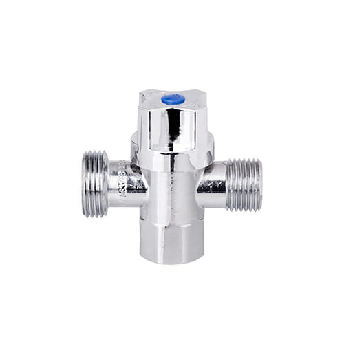 3 way valve 1/4 turn Ceramic disc- 15 x 20mm - Chrome