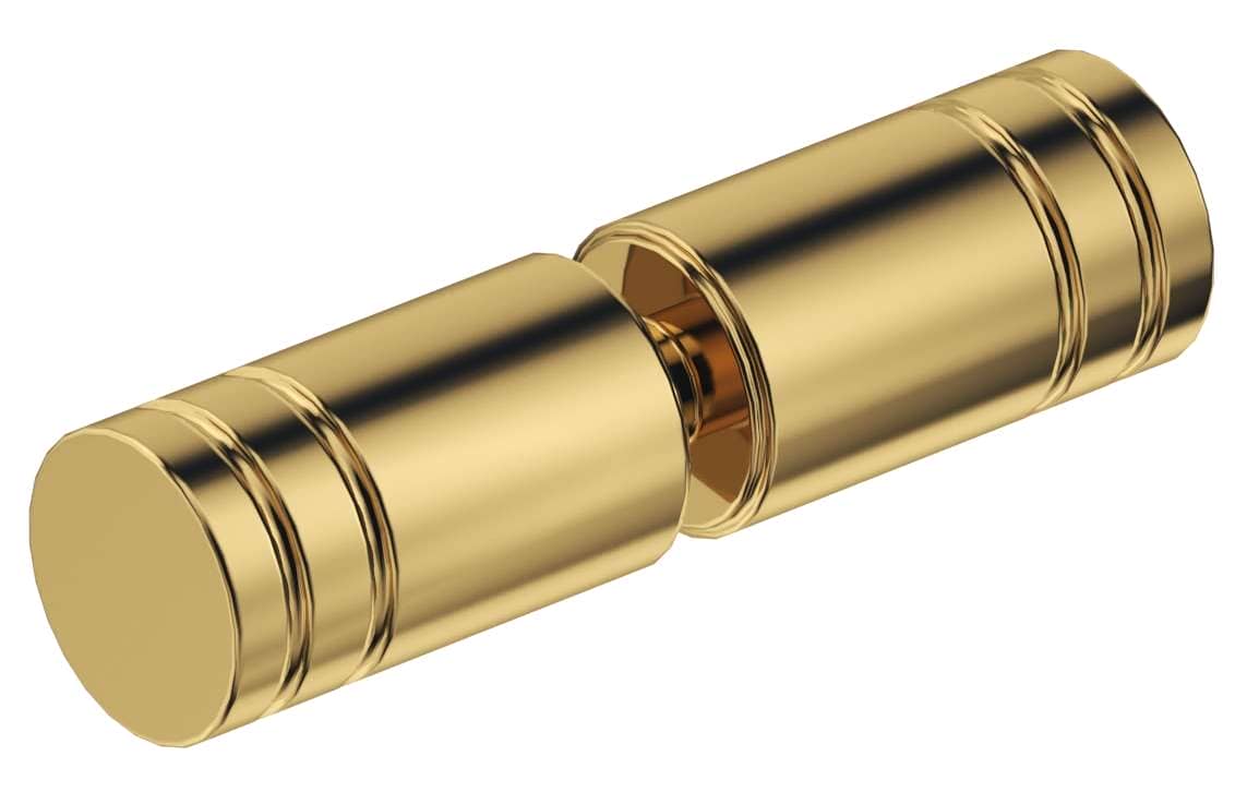 Shower Screen Handle Round Slotted - Shiny Gold