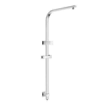 Chrome Square Shower Station without Shower Head and Handheld Shower(Stainess Steel Hose)