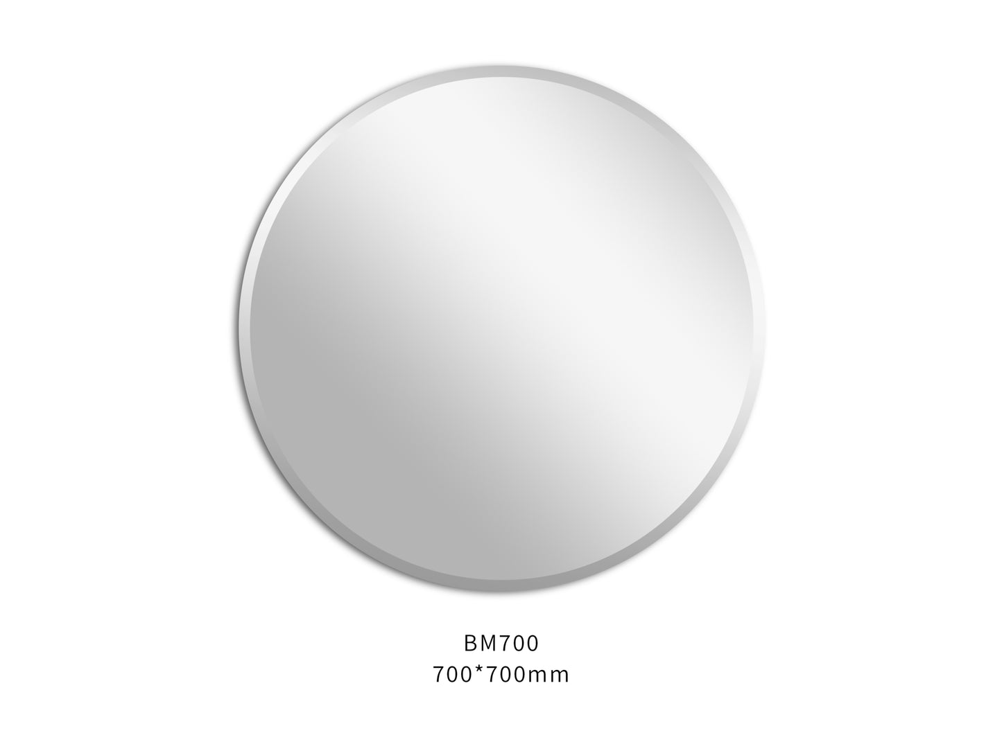 700mm - Plain Bevel Edge Round Framless Mirror