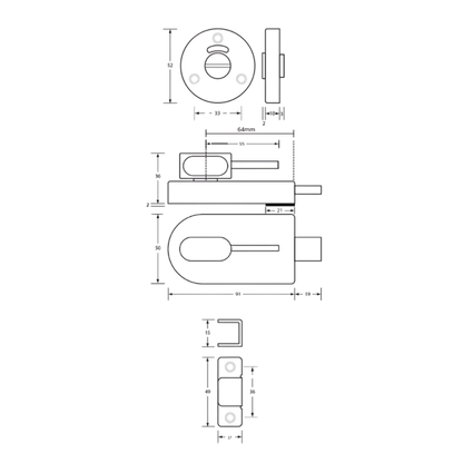 700 Series Ambulant Lock and Indicator Set with Bumper – With Screw Fixings