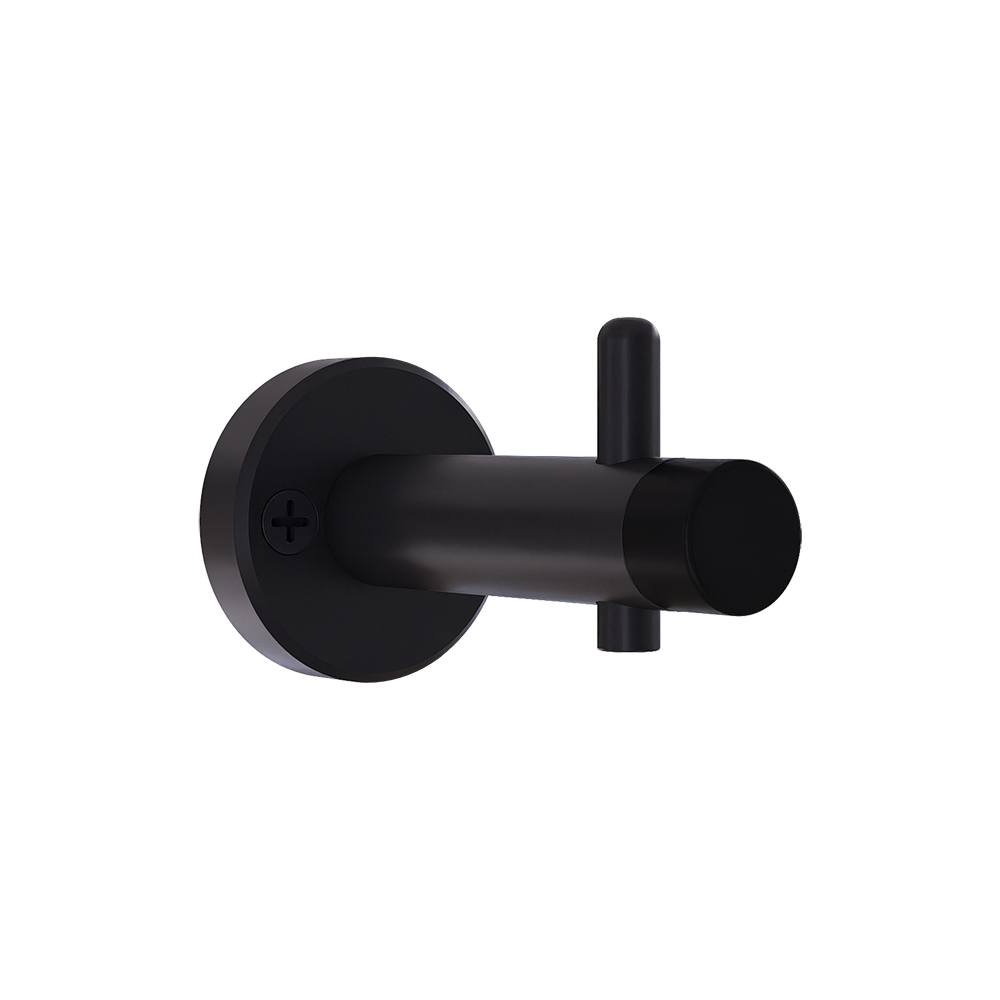 Heavy Duty Coat Hook with Bumper, Designer Black