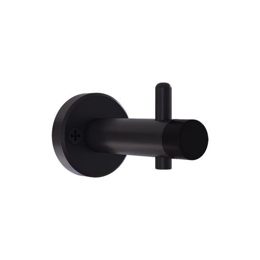 Heavy Duty Coat Hook with Bumper, Designer Black