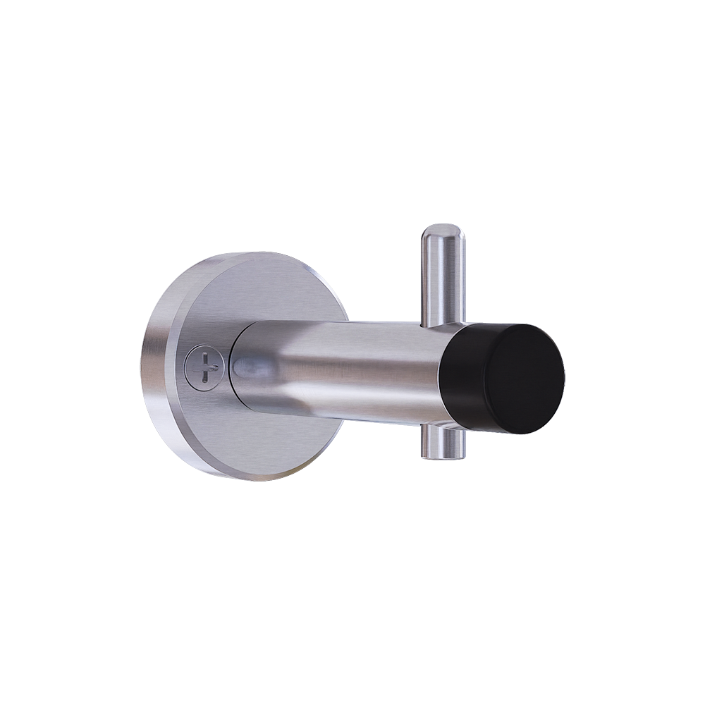 Heavy Duty Coat Hook with Bumper, Satin Stainless Steel