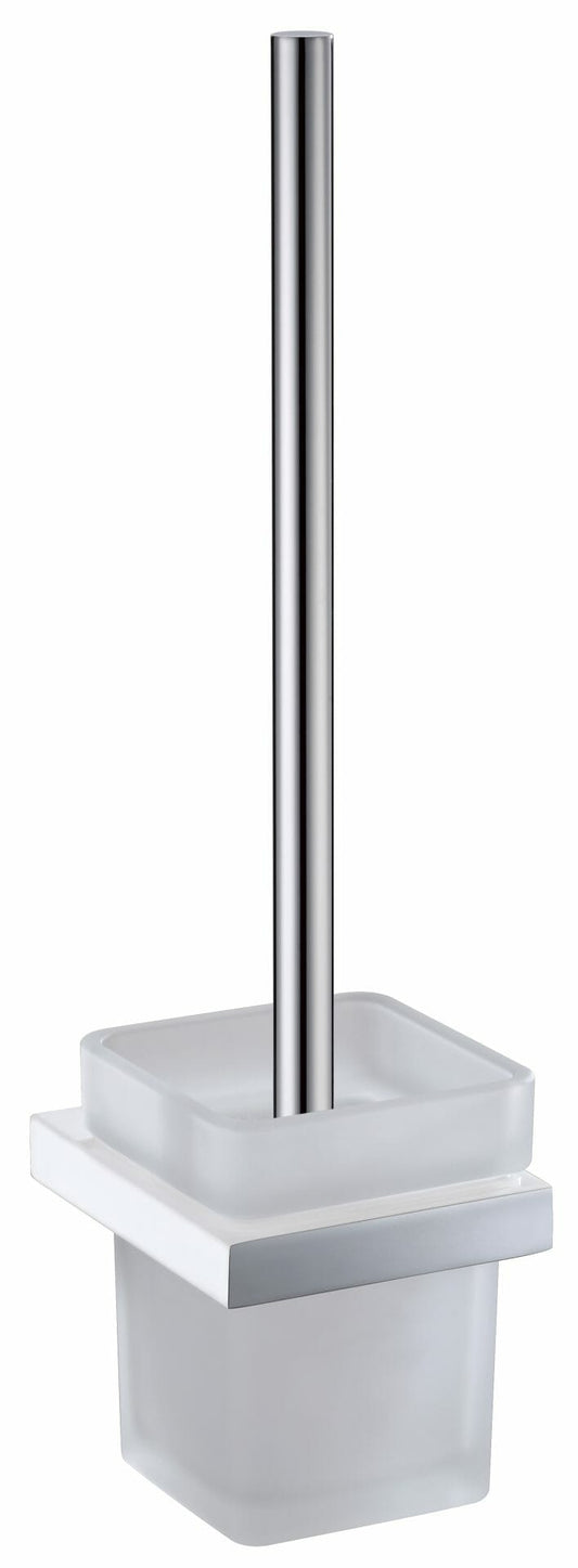 Eden Toilet Brush Holder - Chrome & White
