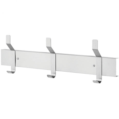 610mm W Surface Mounted Hat and Coat Rack 3 Hooks - 610mm Wx 184mm D - Satin
