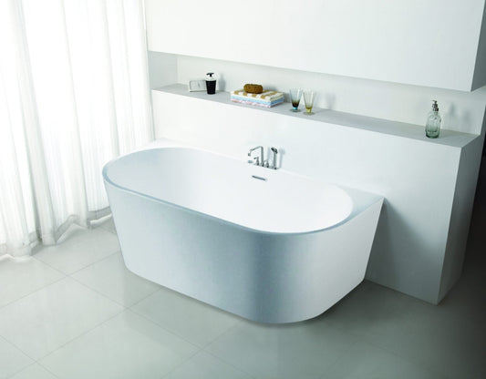 Elivia Back to Wall Bathtub - Gloss White   - Overflow - 1700mm