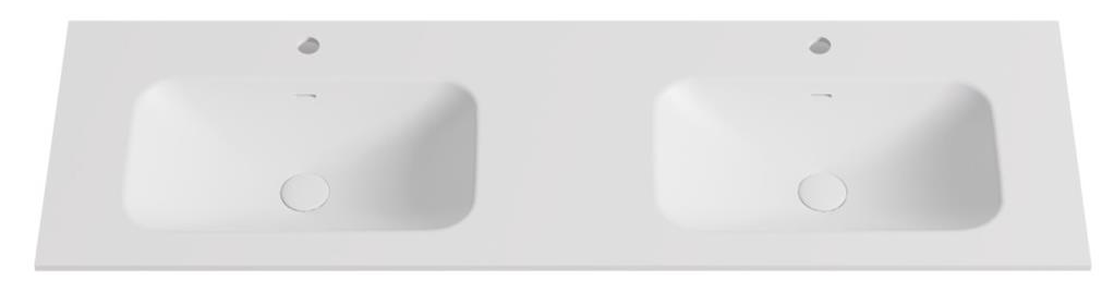 1500mmx460mm Solid Surface Moulded Top - Matte White - Tap Hole