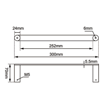 RUSHY Series Brushed Brass Hand Towel 300mm