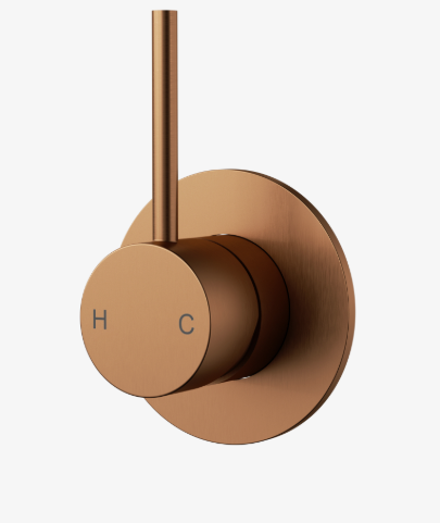 Otus Slimline ss Wall Mixer Trim Kits Lever Up  Brushed Copper