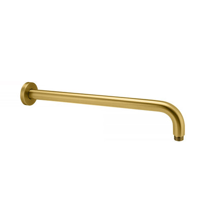 Round Brushed Brass Wall Straight Shower Arm 400mm