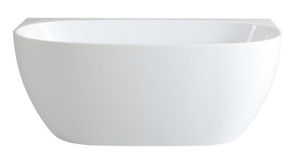 1500mm Aria Back to Wall Bathtub - No Overflow - Gloss White