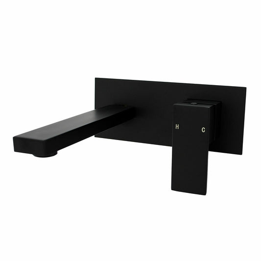 BLAZE Black Bathtub/Basin Wall Mixer With Spout